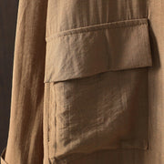 Buddha Stones Plain Buttons Women's Cotton Coat With Pockets - image 10