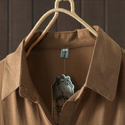 Buddha Stones Plain Buttons Women's Cotton Coat With Pockets - image 7