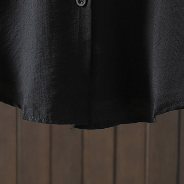 Buddha Stones Plain Buttons Women's Cotton Coat With Pockets - image 15