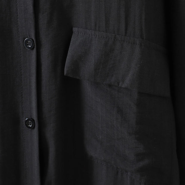 Buddha Stones Plain Buttons Women's Cotton Coat With Pockets - image 16