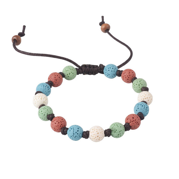 Buddha Stones Colorful Lava Rock Support Bracelet - image 14