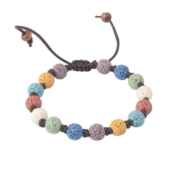 Buddha Stones Colorful Lava Rock Support Bracelet - image 4