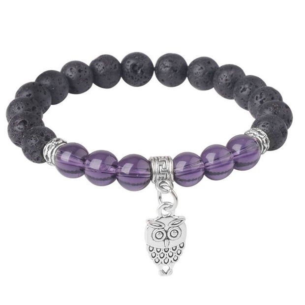 FREE Today: Support Healing Black Lava Rock Crystal Beads Animal Pattern Bracelet - Owl Pattern (Wrist Circumference: 15-17cm) - image 18