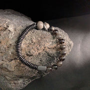 Buddha Stones Silver Sheen Obsidian Coconut Shell Protection Bracelet - image 3
