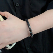 Buddha Stones Silver Sheen Obsidian Coconut Shell Protection Bracelet - image 8