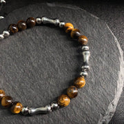 Buddha Stones Cute Bone Pattern Tiger Eye Courage Beads Bracelet - image 4