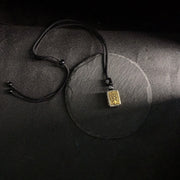 Buddha Stones Tibetan Zakiram Goddess Of Wealth Protection Rope Square Necklace Pendant - image 2