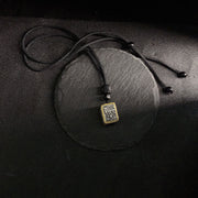 Buddha Stones Tibetan Zakiram Goddess Of Wealth Protection Rope Square Necklace Pendant - image 5