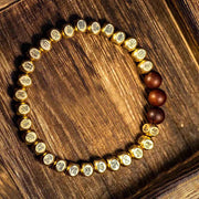 Buddha Stones Copper Brass Lightning Struck Jujube Wood Beads Wealth Bracelet - Copper Brass(Wrist Circumference: 18-24cm) - image 6