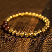Buddha Stones Copper Brass Lightning Struck Jujube Wood Beads Wealth Bracelet - image 8