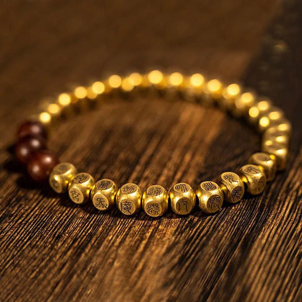 Buddha Stones Copper Brass Lightning Struck Jujube Wood Beads Wealth Bracelet - image 8