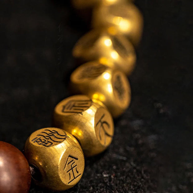 Buddha Stones Copper Brass Lightning Struck Jujube Wood Beads Wealth Bracelet - image 15