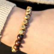 Buddha Stones Copper Brass Lightning Struck Jujube Wood Beads Wealth Bracelet - image 12