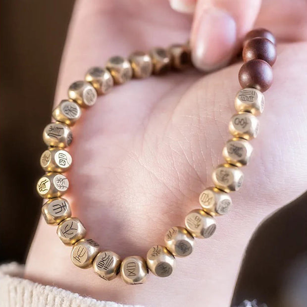 Buddha Stones Copper Brass Lightning Struck Jujube Wood Beads Wealth Bracelet - image 14