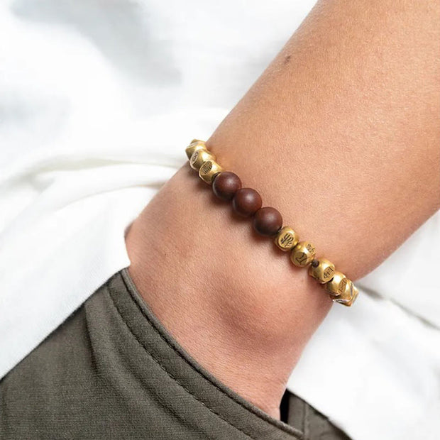 Buddha Stones Copper Brass Lightning Struck Jujube Wood Beads Wealth Bracelet - image 13
