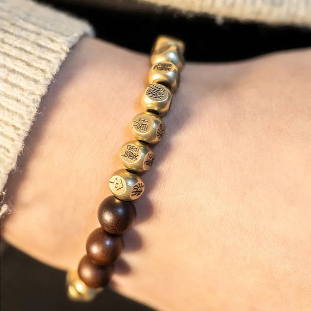 Buddha Stones Copper Brass Lightning Struck Jujube Wood Beads Wealth Bracelet - image 12
