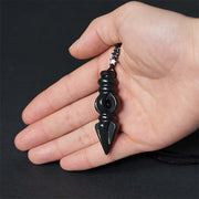 Buddha Stones Tibetan Hetian Cyan Jade Pestle Vajra Dorje Star Harmony Necklace Pendant - image 6