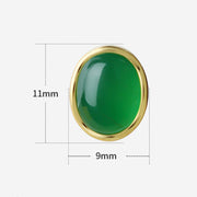Buddha Stones 925 Sterling Silver Golden Green Chalcedony Strength Earrings  - image 4