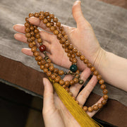 Buddha Stones 108 Mala Beads Bodhi Seed Wisdom Peace Tassel Bracelet - image 3