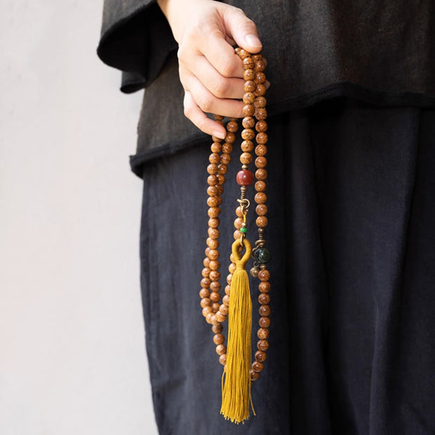 Buddha Stones 108 Mala Beads Bodhi Seed Wisdom Peace Tassel Bracelet - image 4