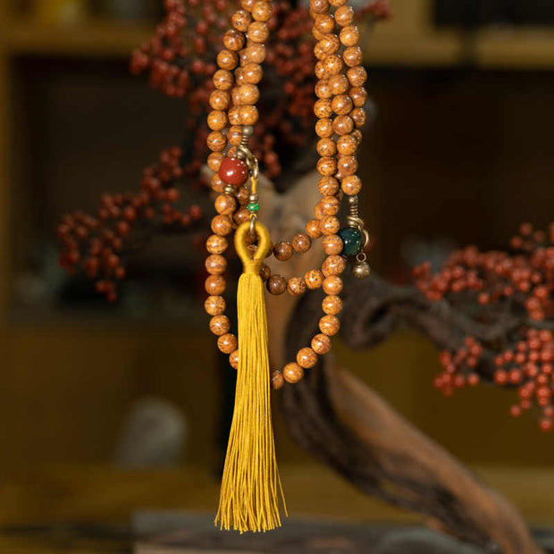 Buddha Stones 108 Mala Beads Bodhi Seed Wisdom Peace Tassel Bracelet - image 10