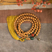 Buddha Stones 108 Mala Beads Bodhi Seed Wisdom Peace Tassel Bracelet - 18cm - image 1