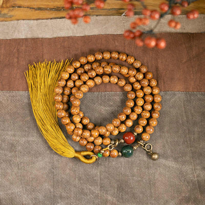 Buddha Stones 108 Mala Beads Bodhi Seed Wisdom Peace Tassel Bracelet - 18cm - image 1