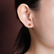Buddha Stones 925 Sterling Silver Hetian Jade Agate Amber Luck Earrings  - image 13