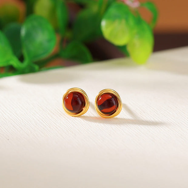 Buddha Stones 925 Sterling Silver Hetian Jade Agate Amber Luck Earrings  - image 16
