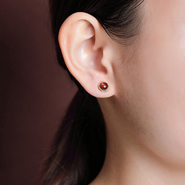 Buddha Stones 925 Sterling Silver Hetian Jade Agate Amber Luck Earrings  - image 17