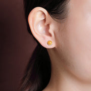 Buddha Stones 925 Sterling Silver Hetian Jade Agate Amber Luck Earrings  - image 20