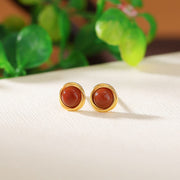 Buddha Stones 925 Sterling Silver Hetian Jade Agate Amber Luck Earrings  - image 12