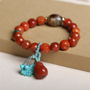 Buddha Stones Natural South Red Agate Pixiu Dzi Bead Fortune Luck Bracelet - image 4