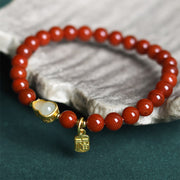 FREE Today: Fortune and Positive Natural South Red Agate Hetian Jade Gourd Bracelet - image 2