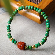 Buddha Stones Tibetan Turquoise Beads South Red Agate Lotus Balance Bracelet - image 2