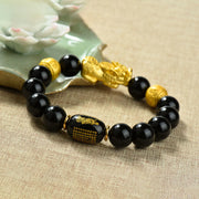 FREE Today: Positive and Wealth Fengshui Copper Pixiu Rainbow Obsidian Beads Bracelet - image 16
