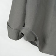 Buddha Stones Solid Color Buttons Fall Long Sleeve Linen Men's Shirt - image 5