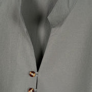 Buddha Stones Solid Color Buttons Fall Long Sleeve Linen Men's Shirt - image 3