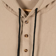 Buddha Stones Solid Color Fall Half Buttons Men's Hooded Long Sleeve Cotton Shirt - image 14