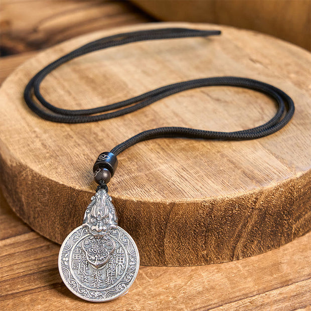 Buddha Stones Mountain Ghosts Spend Money Bagua Design Copper Pixiu Harmony Necklace Pendant - image 5