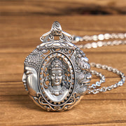 Buddha Stones Copper Buddha Devil Pattern Serenity Pendant Necklace - Buddha Devil(Copper Chain) - image 1