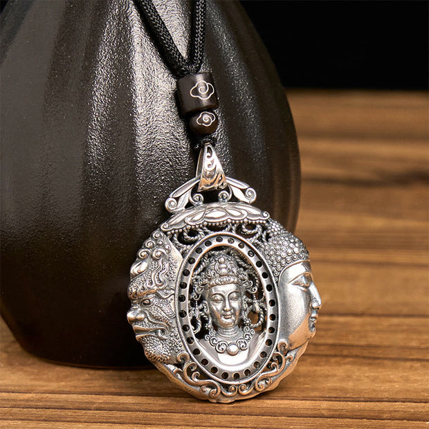 Buddha Stones Copper Buddha Devil Pattern Serenity Pendant Necklace - image 11