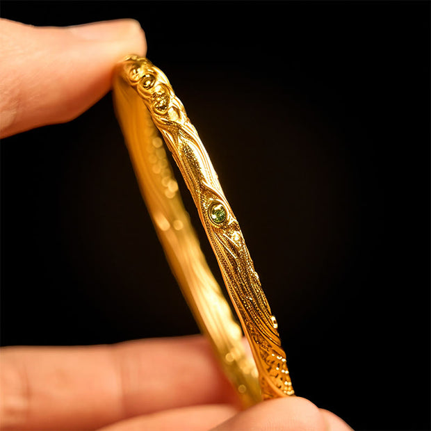 FREE Today: Wealth Healing Hollow Universe Circle Design Copper Plated Gold Bracelet Bangle - image 5