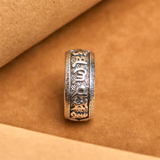 Buddha Stones Om Mani Padme Hum Copper Adjustable Wealth Ring - image 3