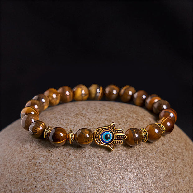 FREE Today: Courage and Protection Tiger Eye Beads Evil Eye Bracelet - image 2