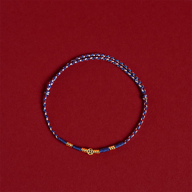 Buddha Stones Handmade Braided Red String Copper Coins Luck Bracelet - image 9