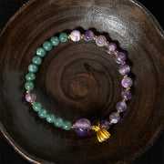 Buddha Stones Natural Lotus Amethyst Jade Balance Bracelet - image 3