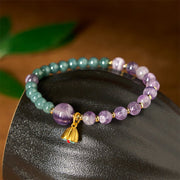 Buddha Stones Natural Lotus Amethyst Jade Balance Bracelet - image 2