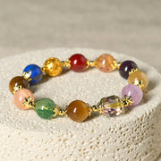 Buddha Stones Natural Dunhuang Colorful Beads Amethyst Lazurite Balance Bracelet - image 3