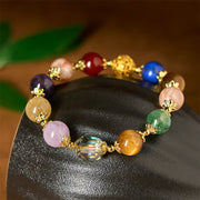 Buddha Stones Natural Dunhuang Colorful Beads Amethyst Lazurite Balance Bracelet - Amethyst(Wrist Circumference: 14-16cm) - image 1